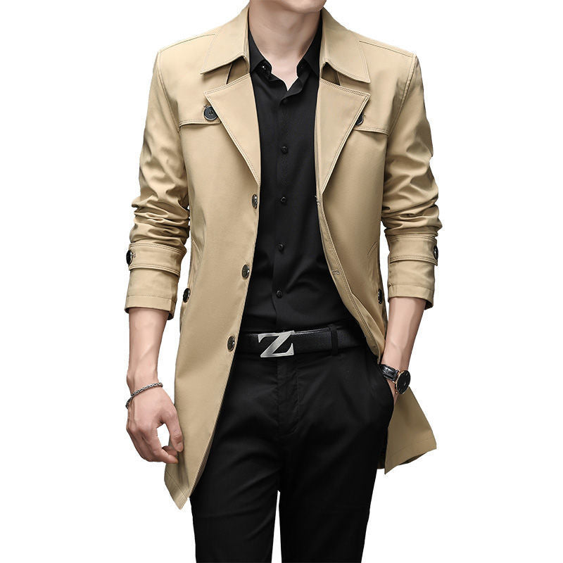 Windbreaker Men's Mid-length Casual Business Men's Suit Jacket