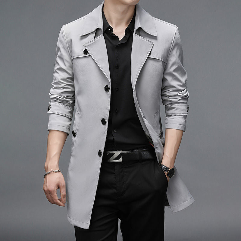 Windbreaker Men's Mid-length Casual Business Men's Suit Jacket