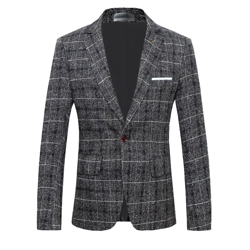 Men's Slim-fitting Plaid blazer