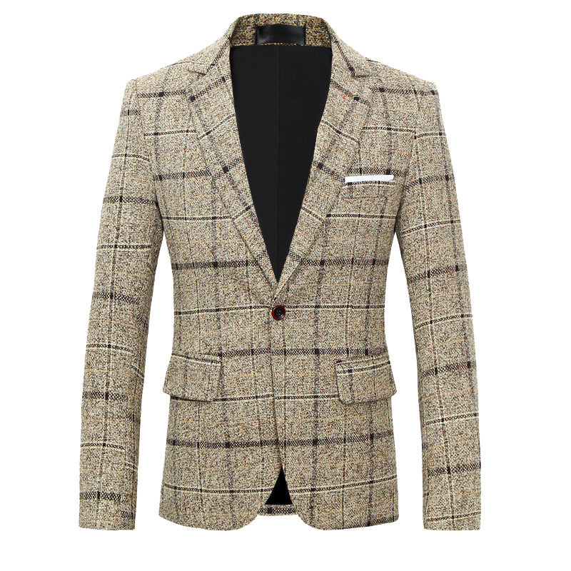 Men's Slim-fitting Plaid blazer