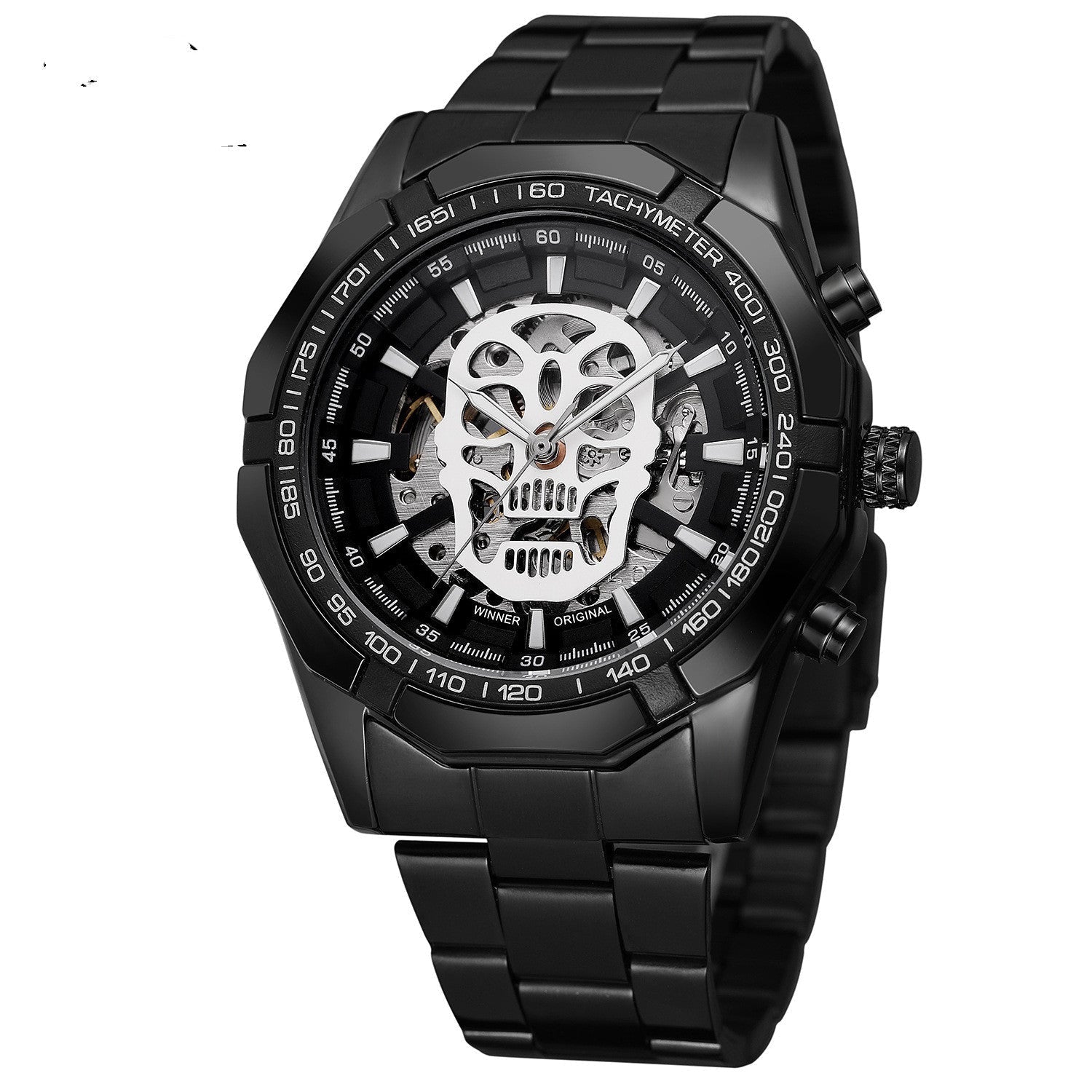 Automatic GOLD Steel Strap Skeleton Watch