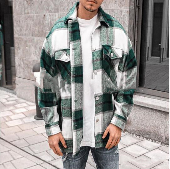 Plaid Lapel Fashion Long Sleeve Outdoor Jacket