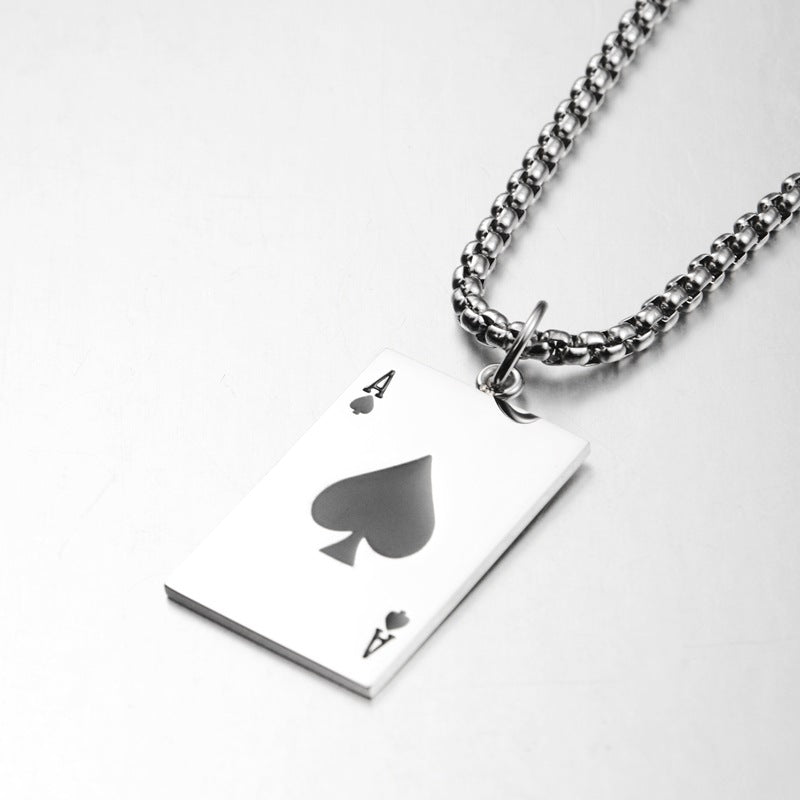 Cards Titanium Steel Necklace