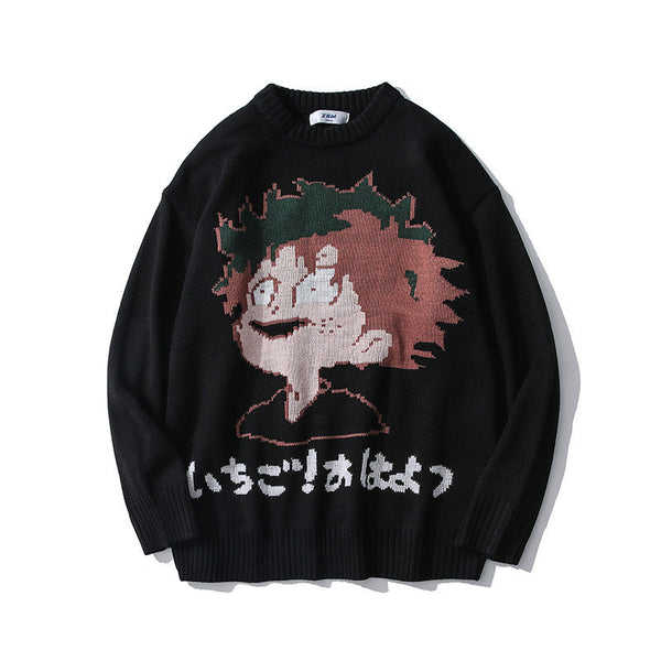 Cartoon Loose Pullover Sweater men