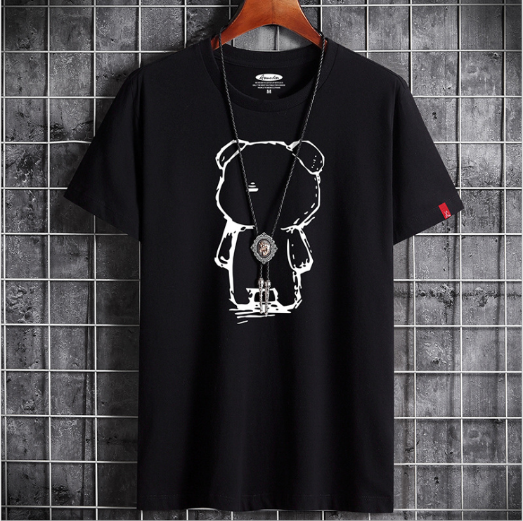 Camiseta casual de anime con oso para hombre