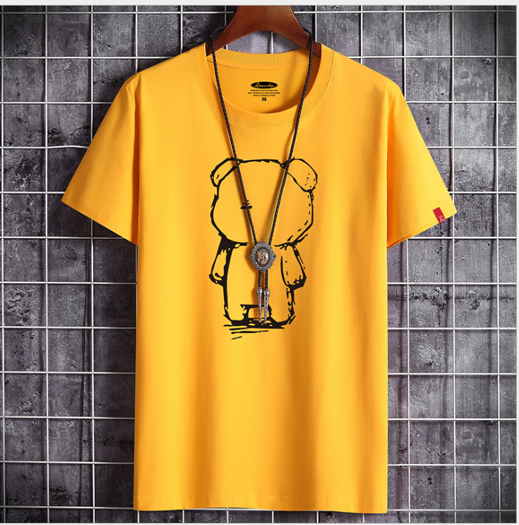 Camiseta casual de anime con oso para hombre