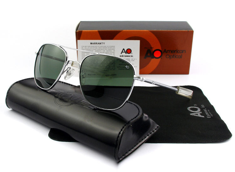 square Polarized Glass Lens Sunglasses