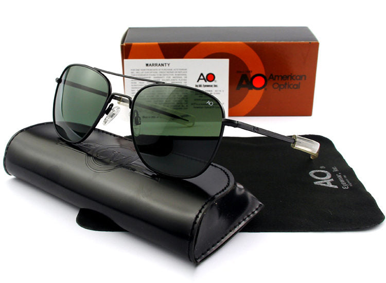 square Polarized Glass Lens Sunglasses