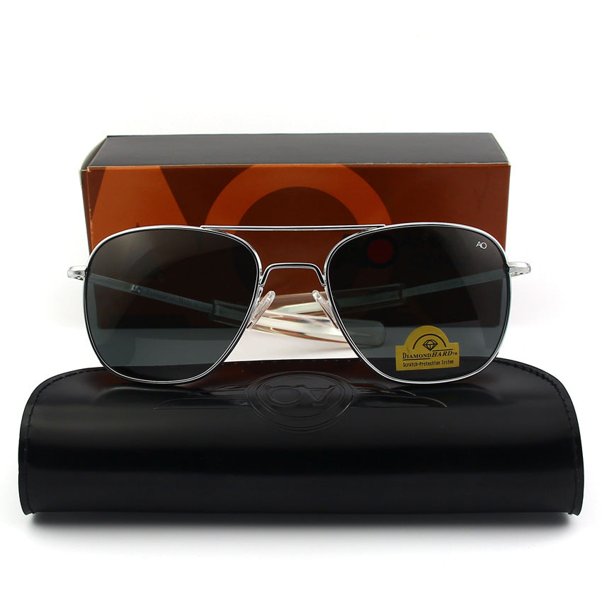 square Polarized Glass Lens Sunglasses