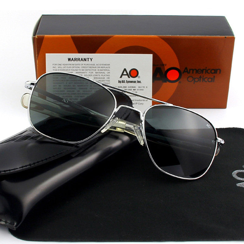 square Polarized Glass Lens Sunglasses