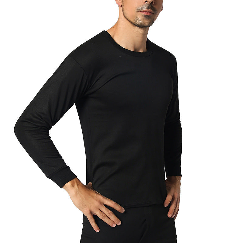 Thermal Underwear Suit Men's Round Neck Polyester Thin