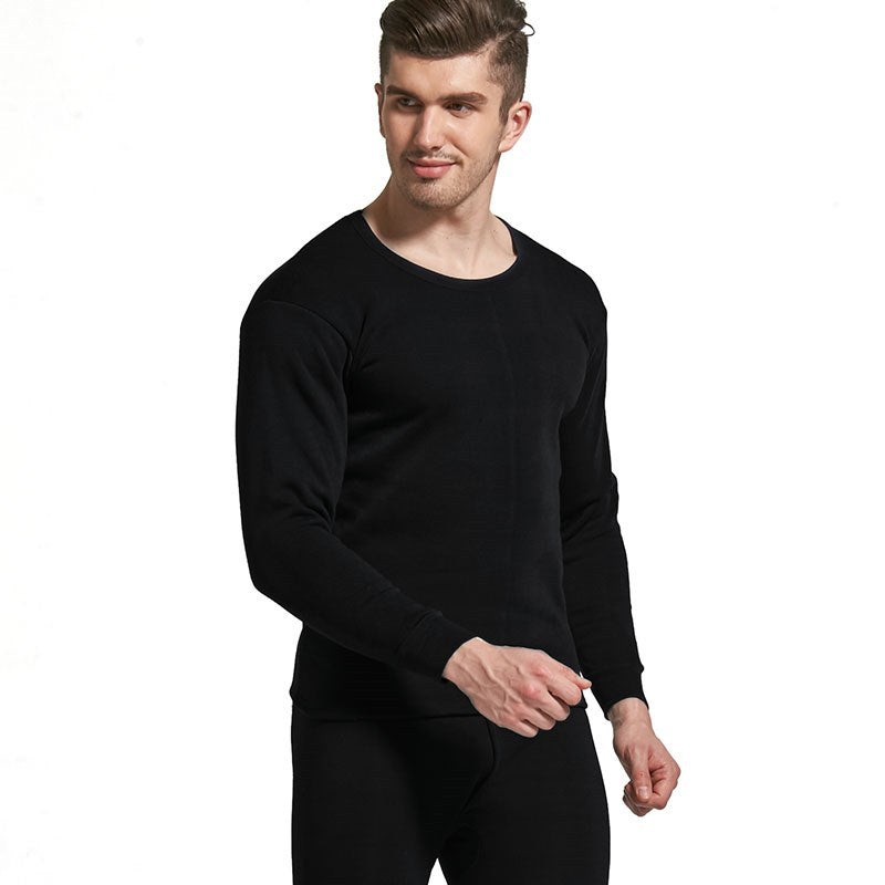 Thermal Underwear Suit Men's Round Neck Polyester Thin