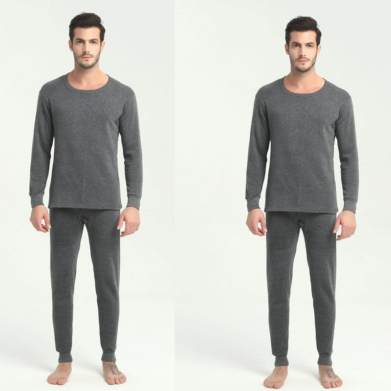 Thermal Underwear Suit Men's Round Neck Polyester Thin