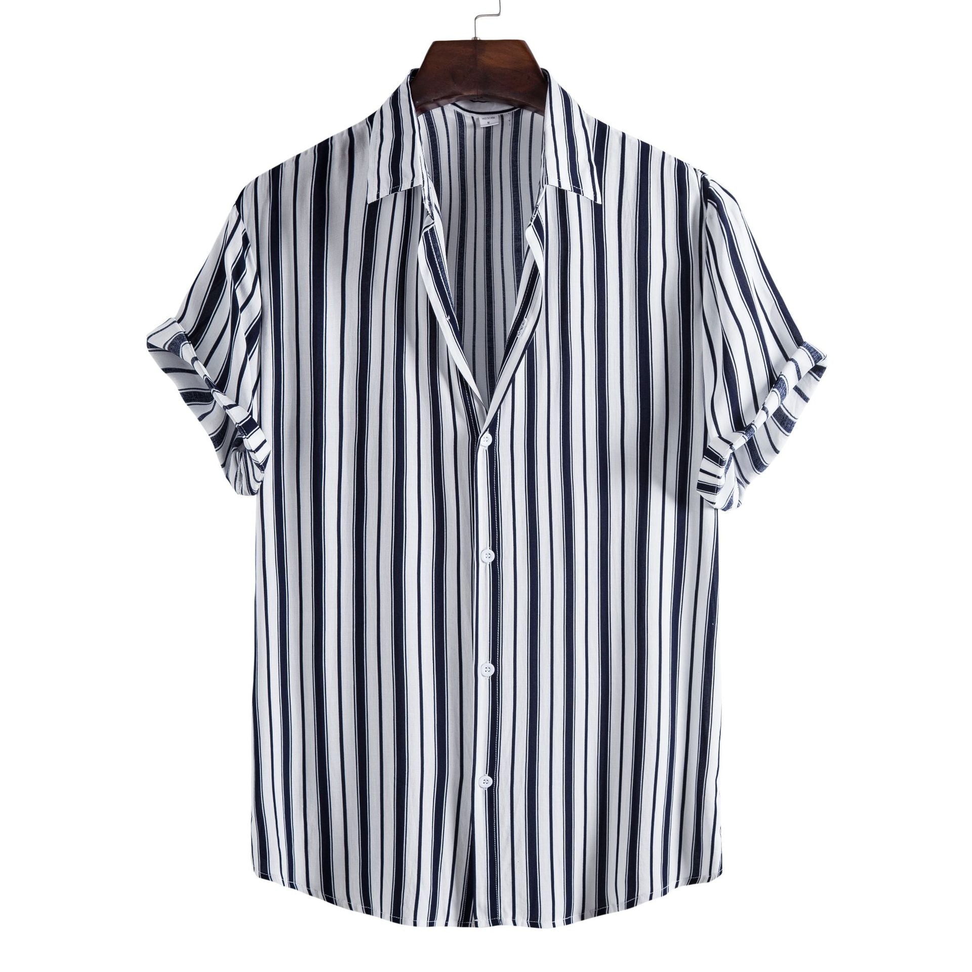 Men'S Striped Short Sleeve Shirt Fashion Casual Wear