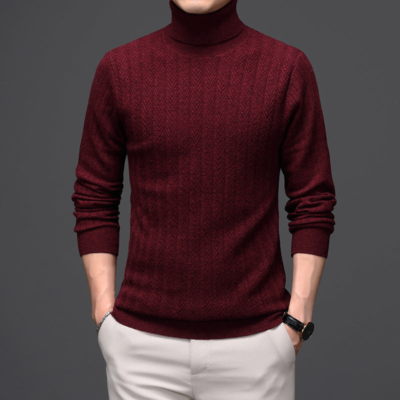 Maglione pullover a righe spesse in pura lana