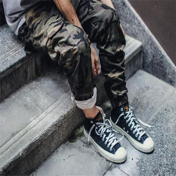 Mens Jogger Harem Pants Street Style Camouflage Slim Fit Trousers