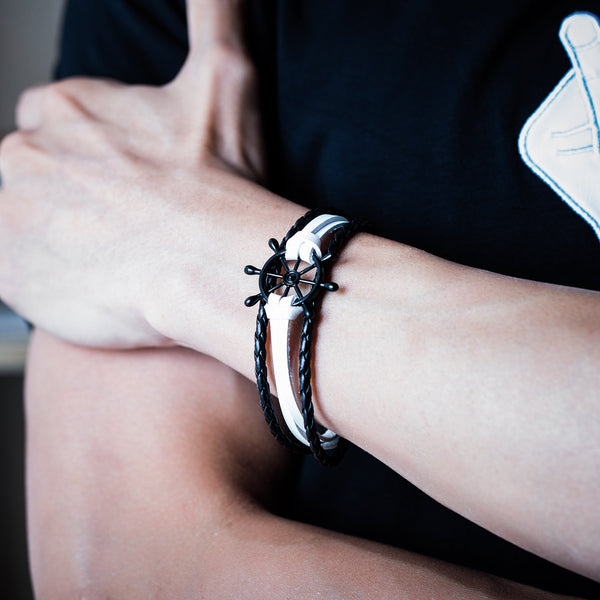 Alloy Leather Charm Bracelets