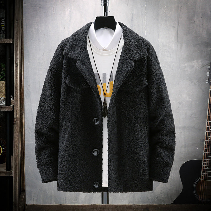 Lamb Plush Men's Jacket Spring And Autumn Men's Coat