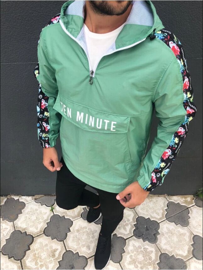 men's hooded pullover jacket