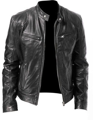 PU Slim Leather Jacket