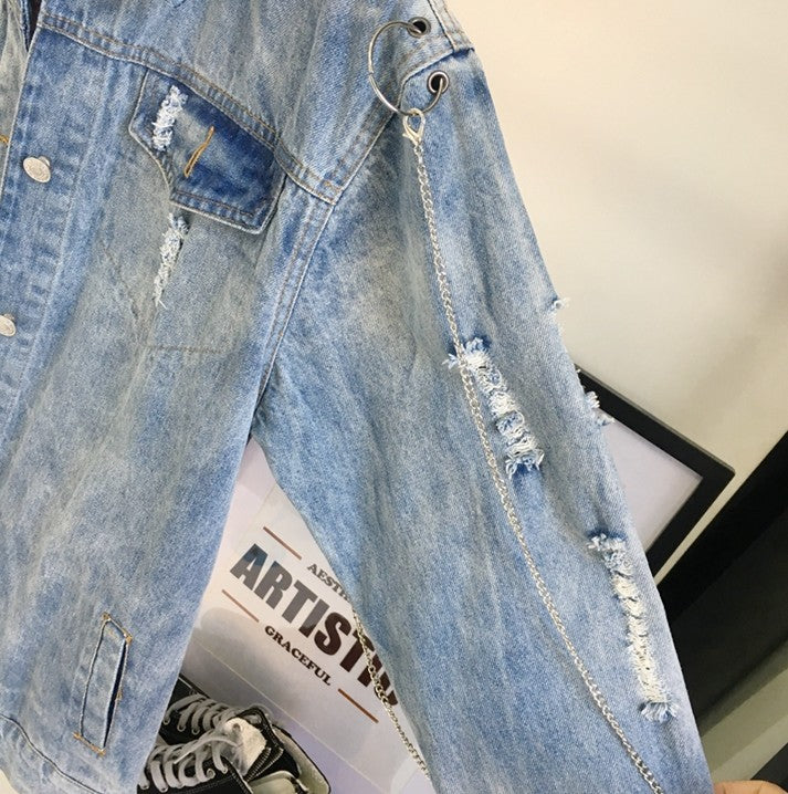 EMBROIDERY DENIM JACKET MEN