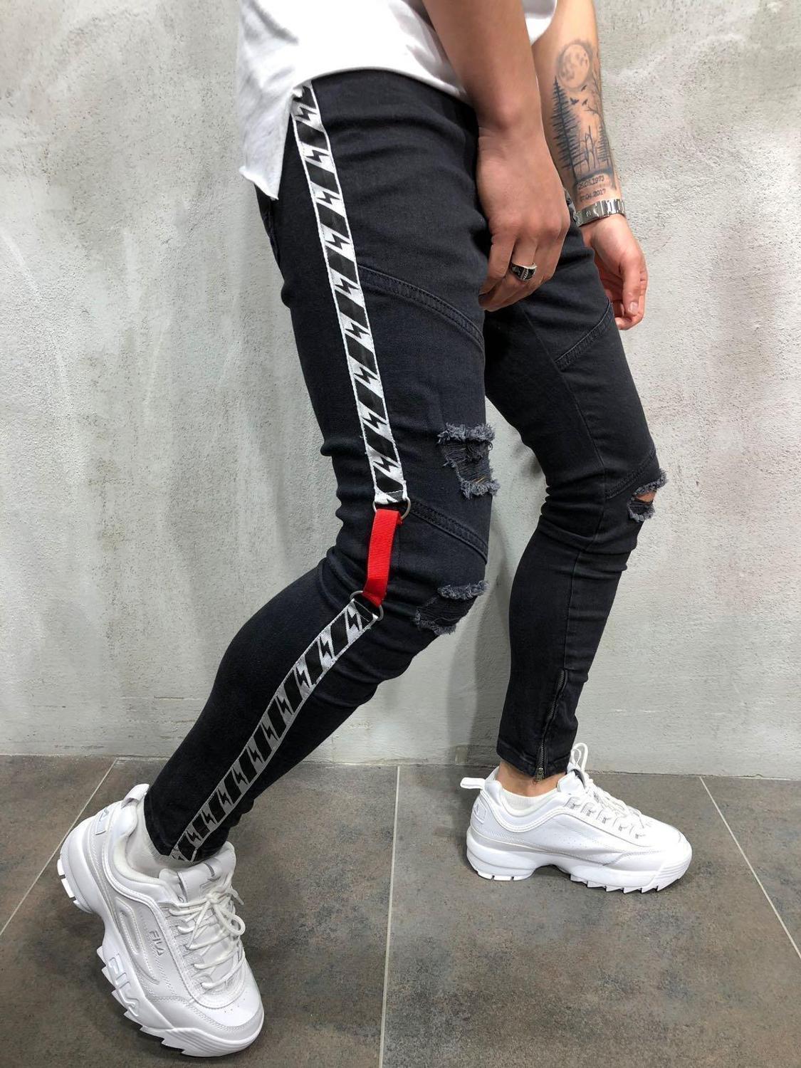 Men's Casual ripped jeans