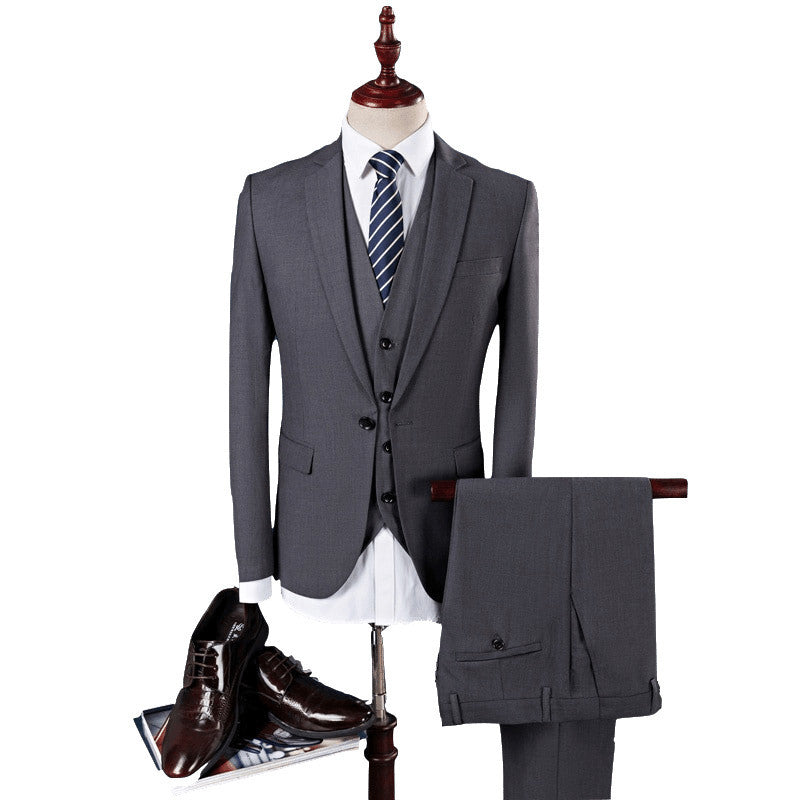 three-piece men's wedding plus business suit