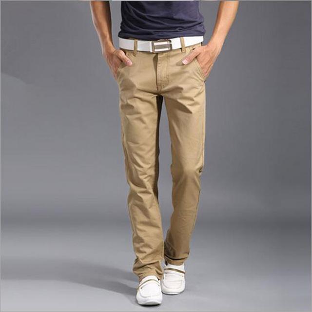 Pantalones casuales delgados para hombre