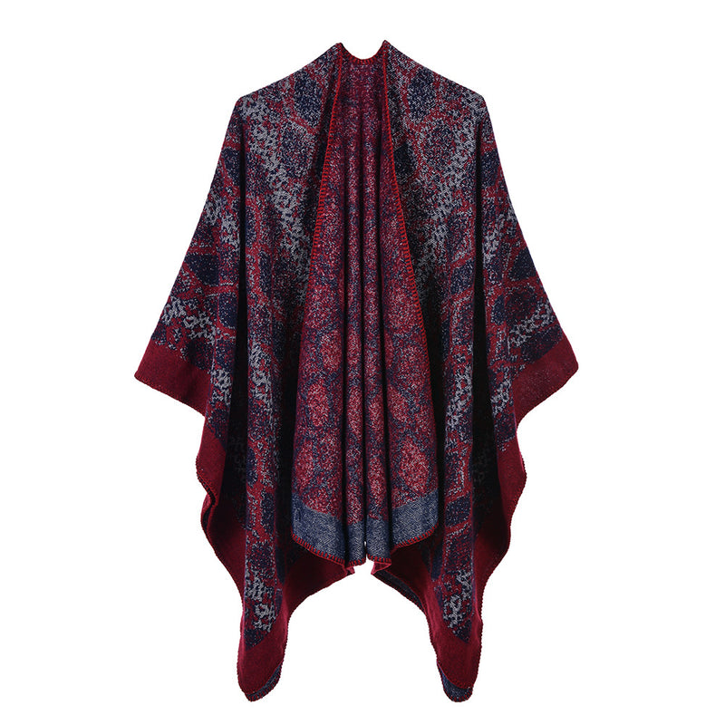 Reversible cashmere cloak