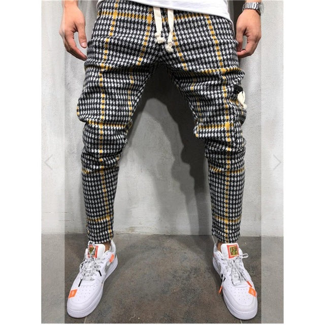 Autumn Plaid casual trousers men