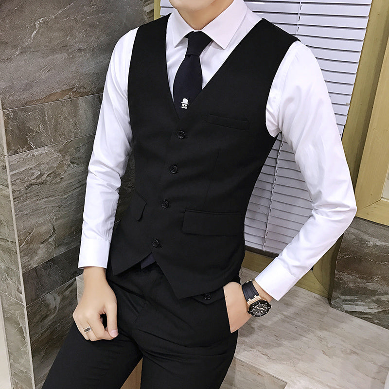 Men's Solid Color Slim-fit Waistcoat Vest