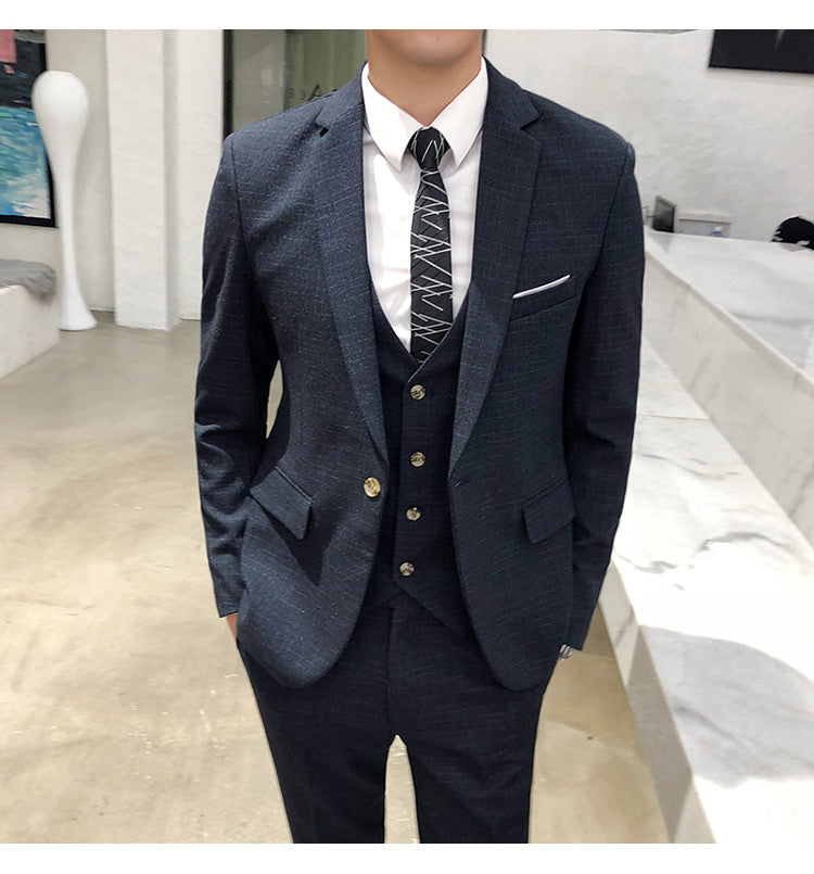 Three-piece dress suit for men