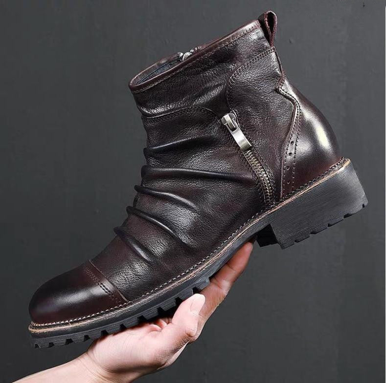 Leather shoes for men marten boots