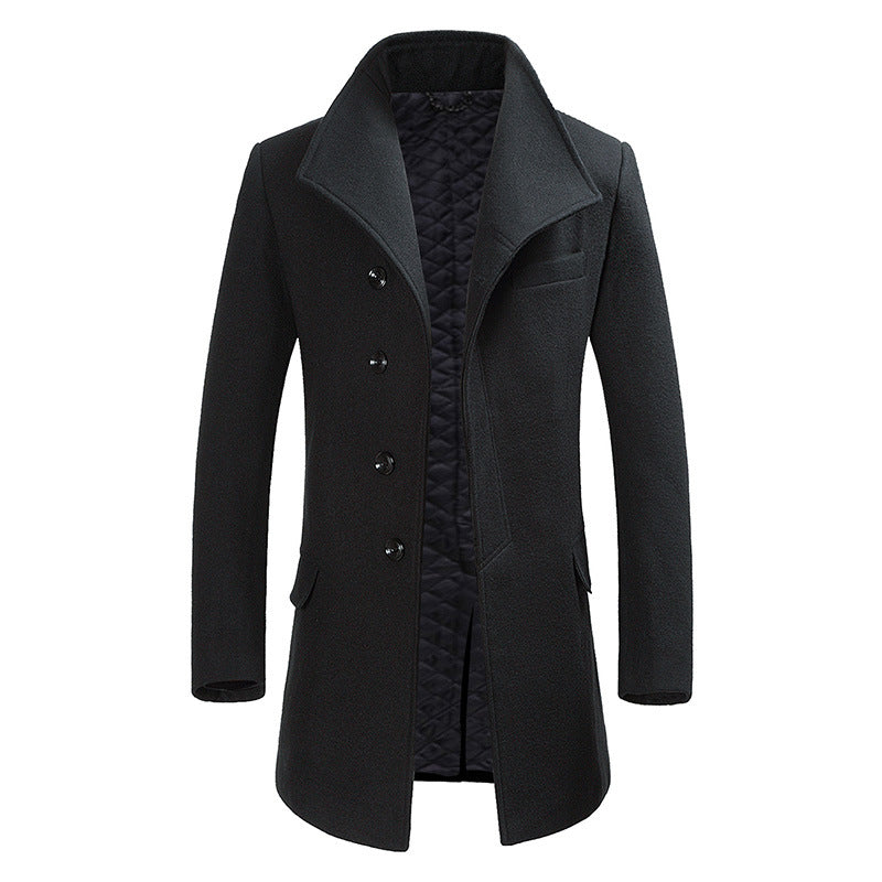 mid-length woolen coat men