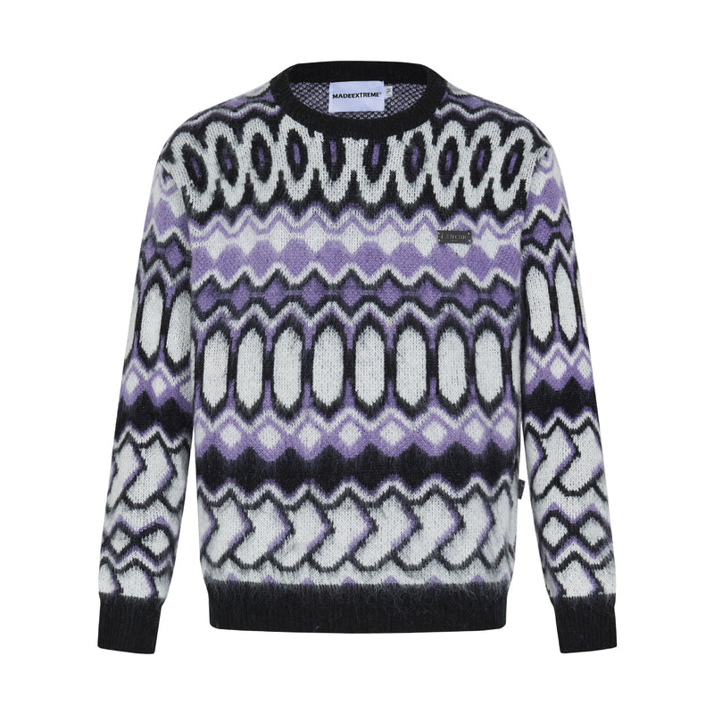 Street Retro Striped Round Neck Sweater For Men And Women