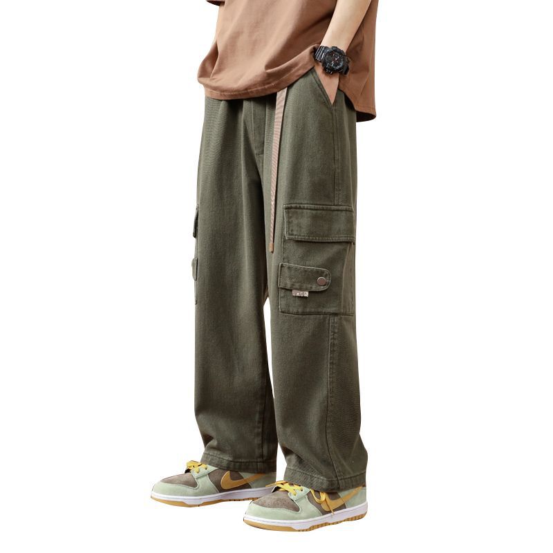 Men's Straight Cargo Loose Japanese Style Casual Trousers