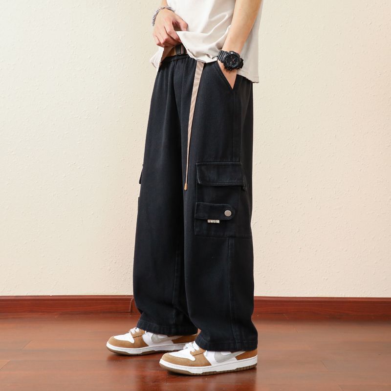 Men's Straight Cargo Loose Japanese Style Casual Trousers