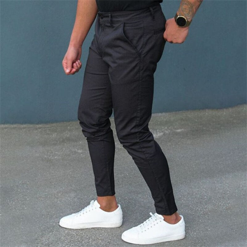 European And American Tight Pocket Zipper Slim Fit Trousers