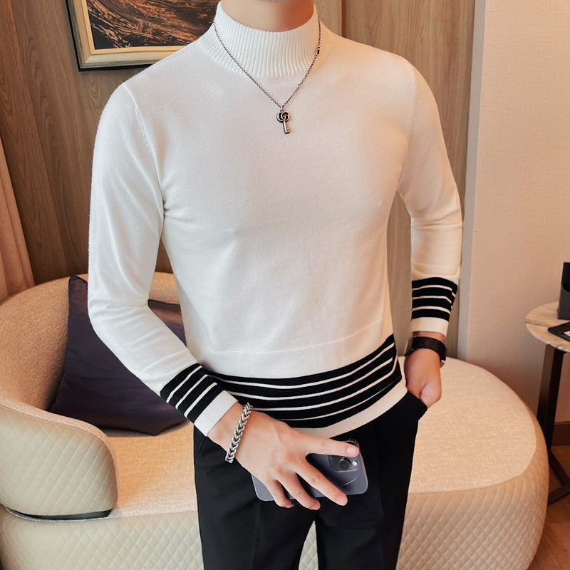 Spring And Autumn Men's Half Turtleneck Casual Sweater