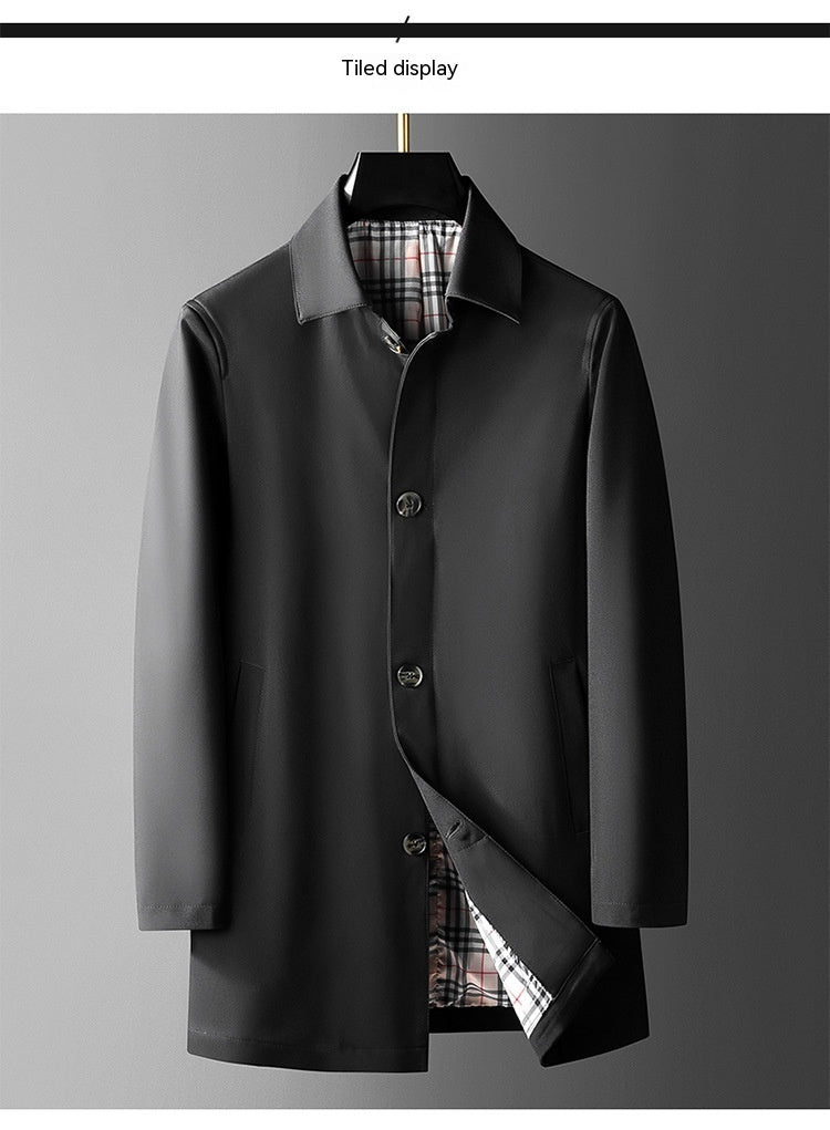 Men's Mid-length Casual Loose Trench Coat