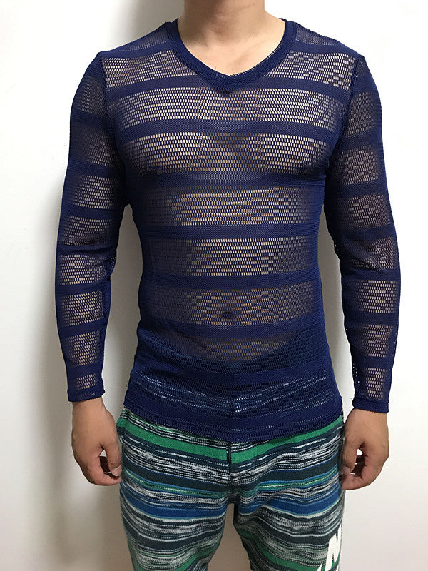 Ice silk mesh long sleeve tshirt