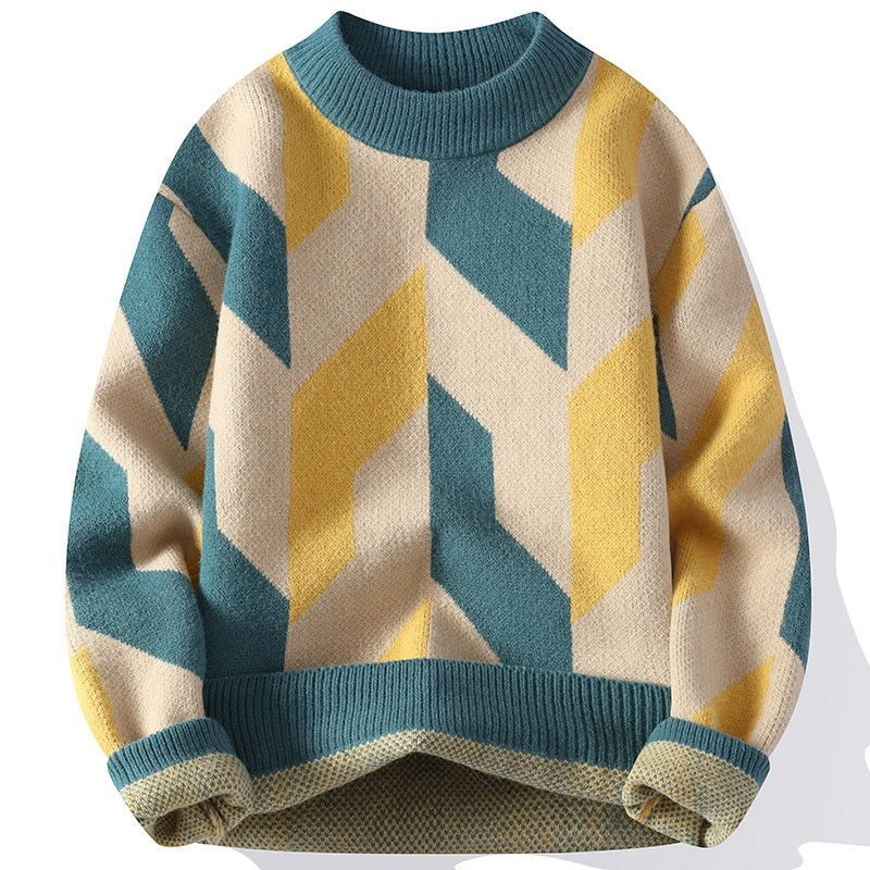 Autumn And Winter Cool Contrast Color Sweater