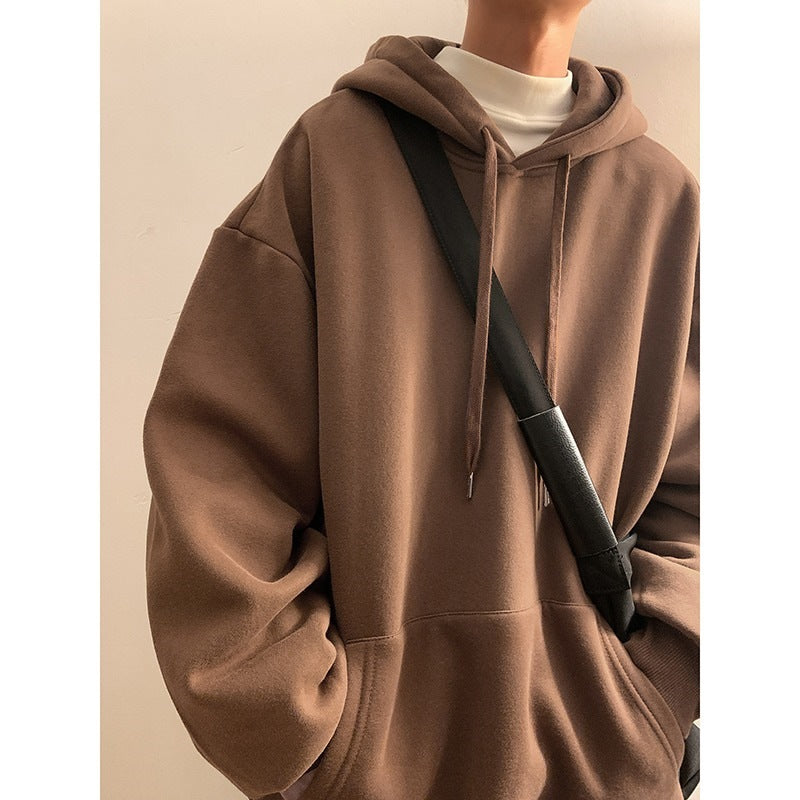 Men's Fashionable Solid Color Hooded Sweater