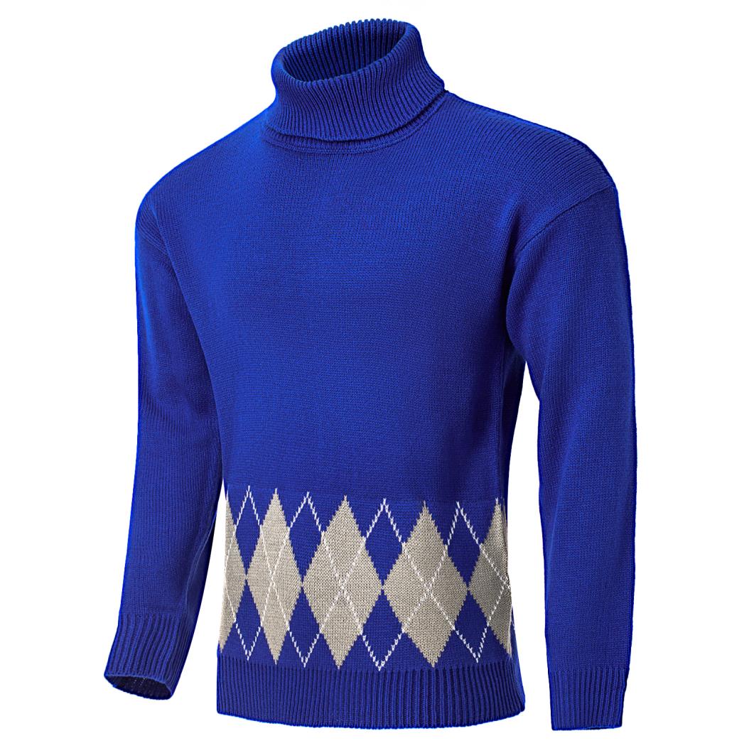 Maglione dolcevita Argyle vintage da uomo