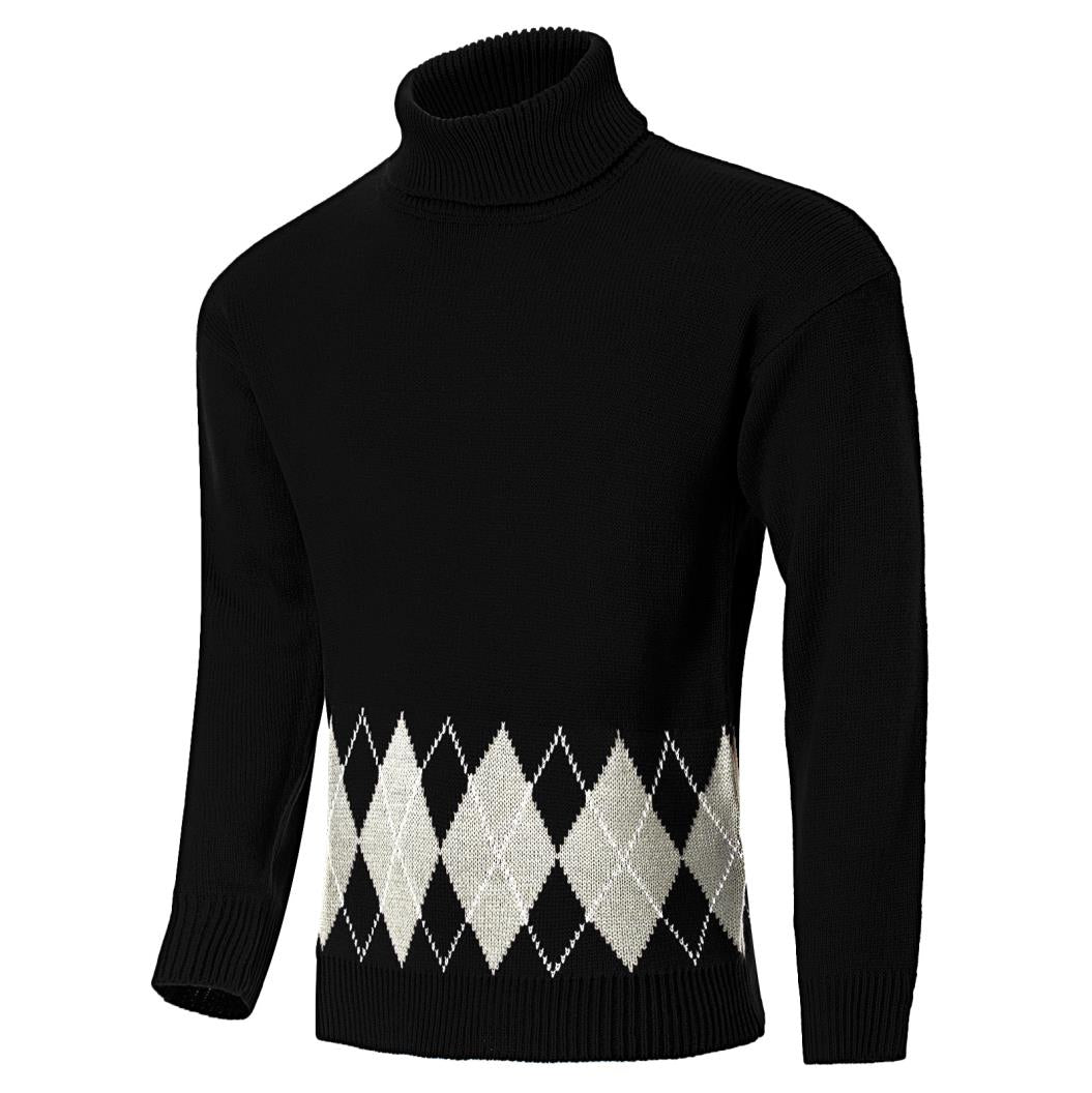 Maglione dolcevita Argyle vintage da uomo