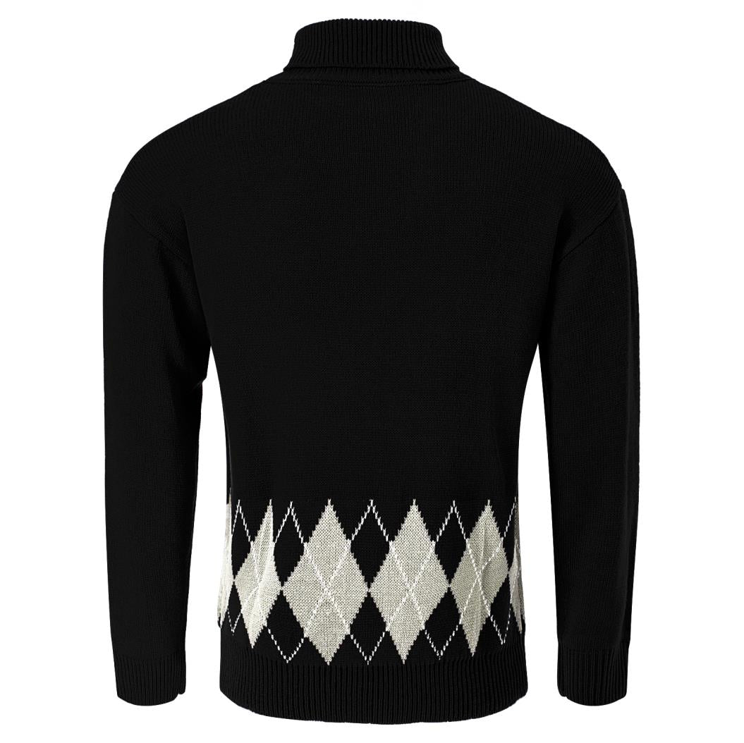 Maglione dolcevita Argyle vintage da uomo