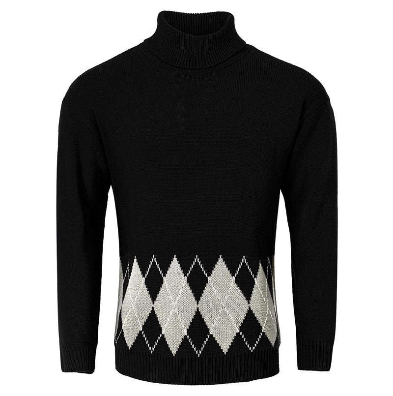 Men's Vintage Argyle Turtlenecks Sweater