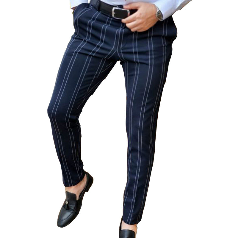 Men's Pair Of Striped Straight Leg Pants