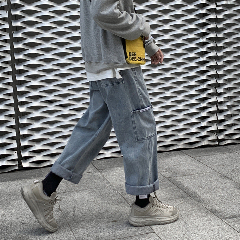 Straight-leg cargo jeans