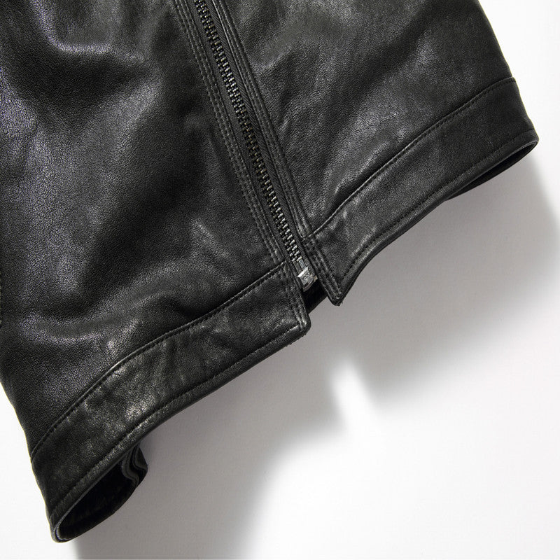 men's short leather jacket